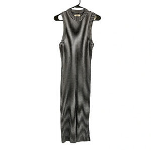 Madewell Mockneck Maxi‎ White/Black Sleeveless Dress size M